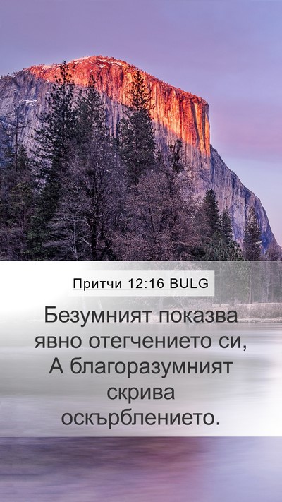 Притчи 12:16 BULG Bible Verse Image