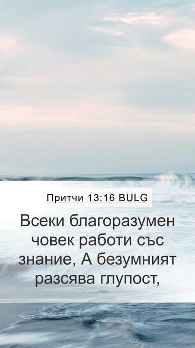 Притчи 13:16 BULG Bible Verse Image