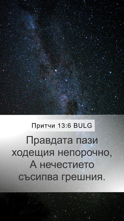 Притчи 13:6 BULG Bible Verse Image