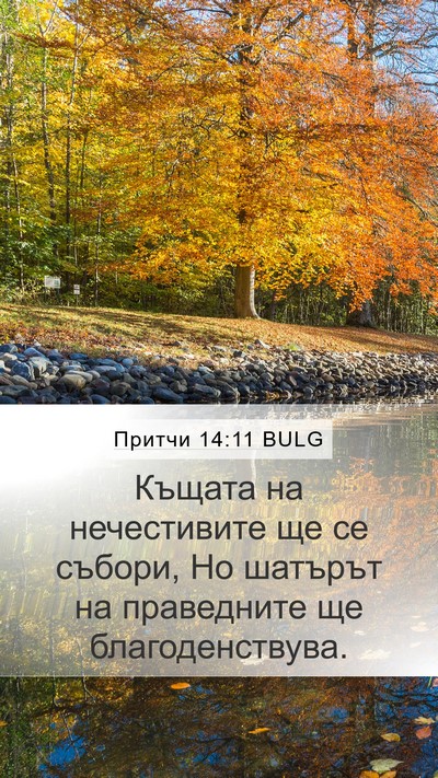 Притчи 14:11 BULG Mobile Phone Wallpaper - Къщата на нечестивите ще - Mobile Bible Verse Wallpaper