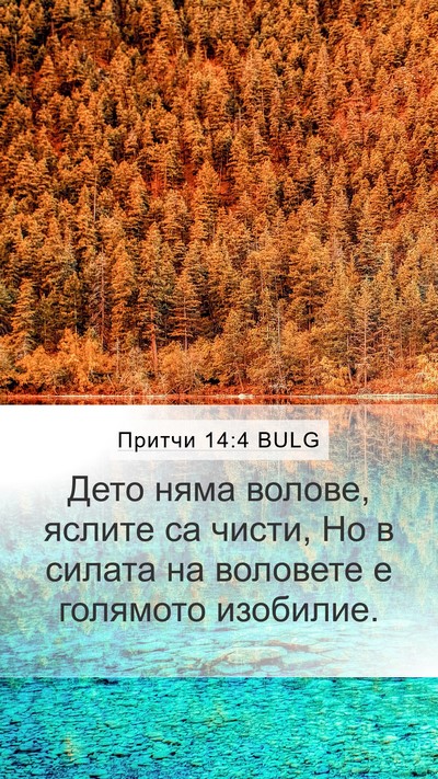 Притчи 14:4 BULG Bible Verse Image