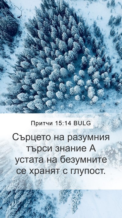 Притчи 15:14 BULG Bible Verse Image