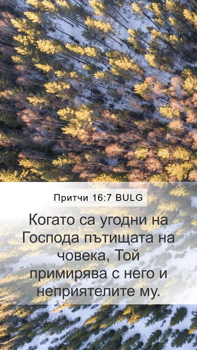 Притчи 16:7 BULG Bible Verse Image