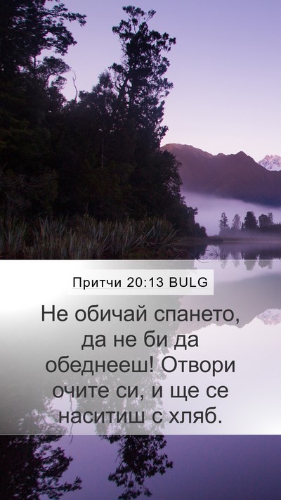 Притчи 20:13 BULG Bible Verse Image