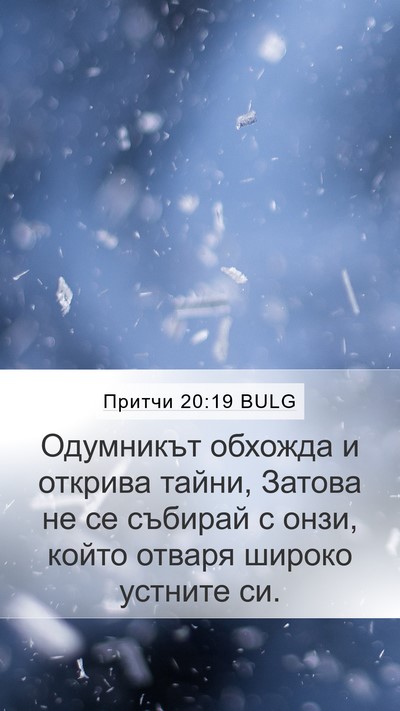 Притчи 20:19 BULG Bible Verse Image