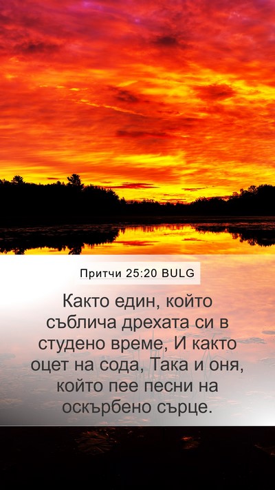 Притчи 25:20 BULG Bible Verse Image