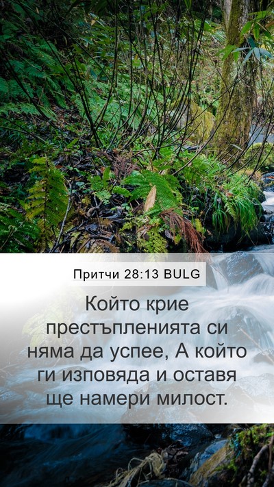 Притчи 28:13 BULG Mobile Phone Wallpaper - Който крие престъпленията - Mobile Bible Verse Wallpaper