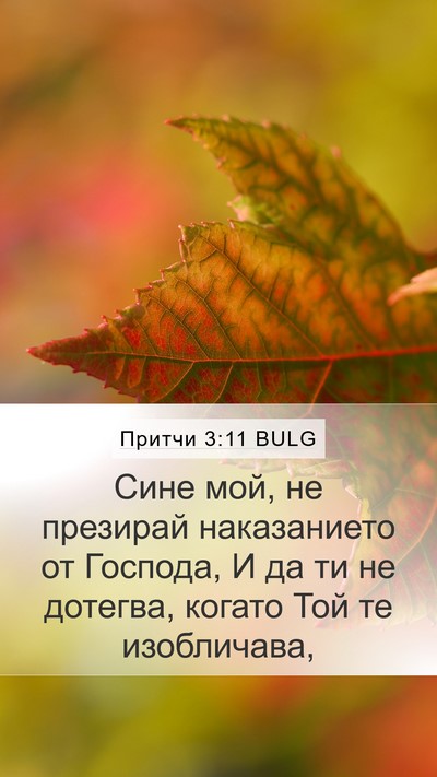 Притчи 3:11 BULG Bible Verse Image