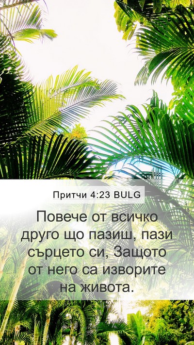 Притчи 4:23 BULG Bible Verse Image