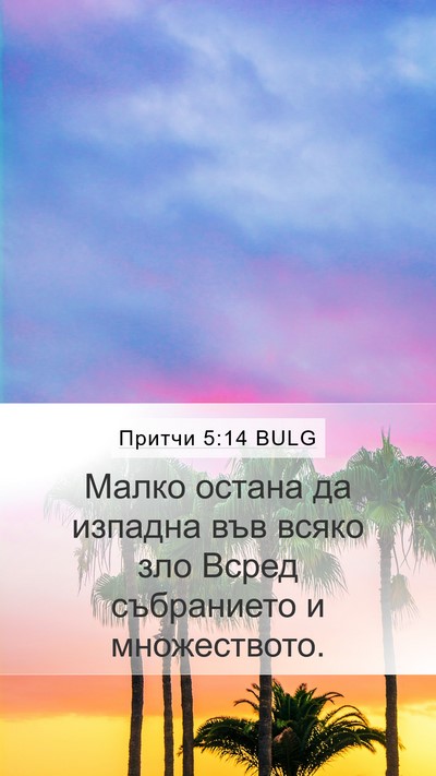 Притчи 5:14 BULG Mobile Phone Wallpaper - Малко остана да изпадна - Mobile Bible Verse Wallpaper
