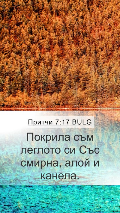 Притчи 7:17 BULG Mobile Phone Wallpaper - Покрила съм леглото си Със - Mobile Bible Verse Wallpaper