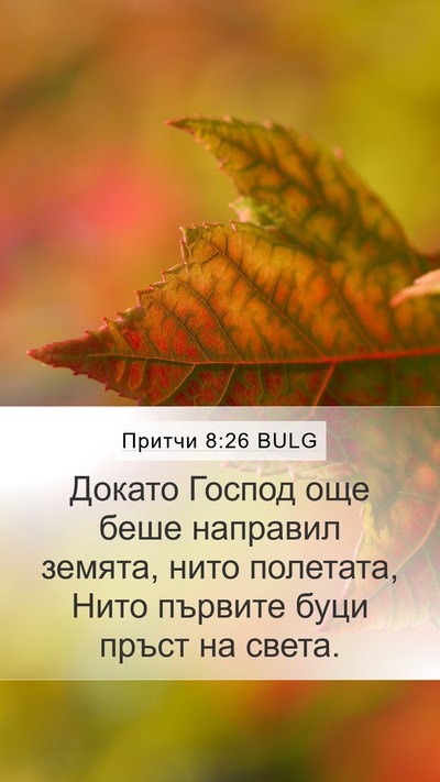 Притчи 8:26 BULG Mobile Phone Wallpaper - Докато Господ още беше - Mobile Bible Verse Wallpaper