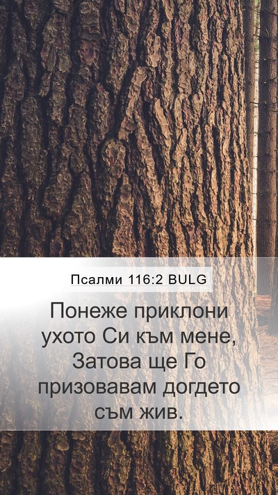 Псалми 116:2 BULG Bible Verse Image