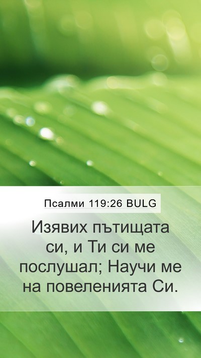 Псалми 119:26 BULG Mobile Phone Wallpaper - Изявих пътищата си, и Ти си - Mobile Bible Verse Wallpaper