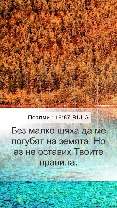 Псалми 119:87 BULG Mobile Phone Wallpaper - Без малко щяха да ме - Mobile Bible Verse Wallpaper