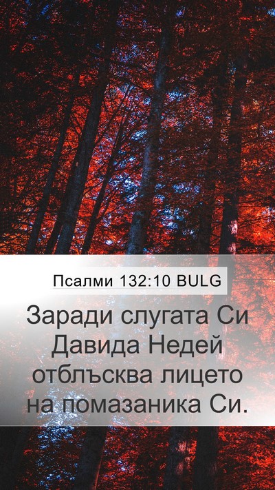 Псалми 132:10 BULG Mobile Phone Wallpaper - Заради слугата Си Давида - Mobile Bible Verse Wallpaper