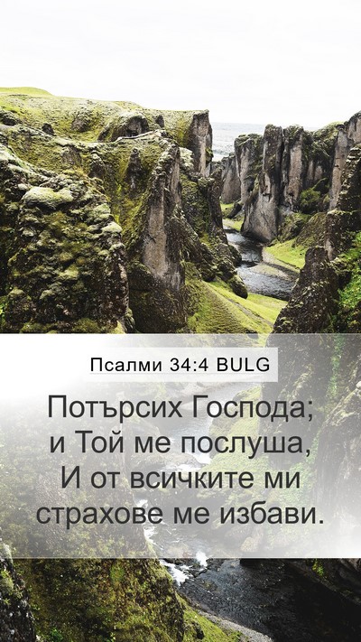 Псалми 34:4 BULG Mobile Phone Wallpaper - Потърсих Господа; и Той ме - Mobile Bible Verse Wallpaper
