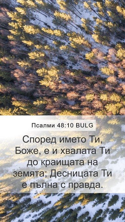 Псалми 48:10 BULG Mobile Phone Wallpaper - Според името Ти, Боже, е и - Mobile Bible Verse Wallpaper