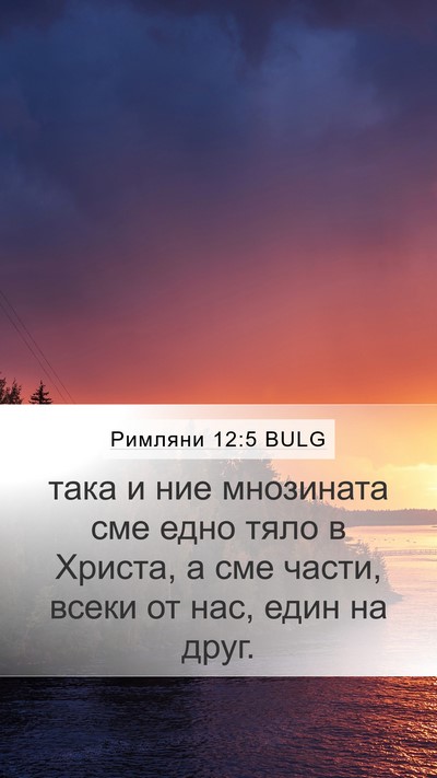 Римляни 12:5 BULG Mobile Phone Wallpaper - така и ние мнозината сме - Mobile Bible Verse Wallpaper