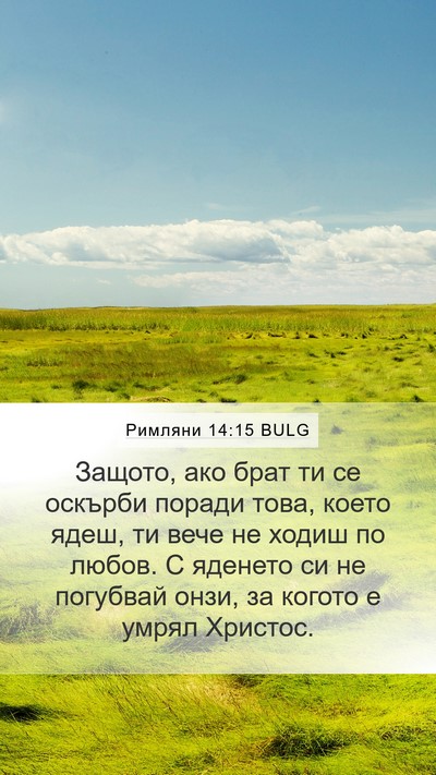 Римляни 14:15 BULG Bible Verse Image
