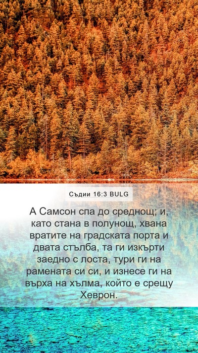 Съдии 16:3 BULG Bible Verse Image