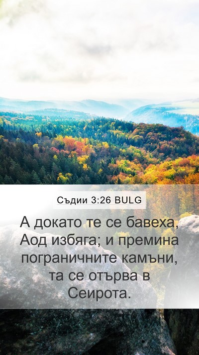 Съдии 3:26 BULG Mobile Phone Wallpaper - А докато те се бавеха, Аод - Mobile Bible Verse Wallpaper