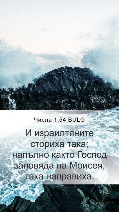 Числа 1:54 BULG Mobile Phone Wallpaper - И израилтяните сториха - Mobile Bible Verse Wallpaper