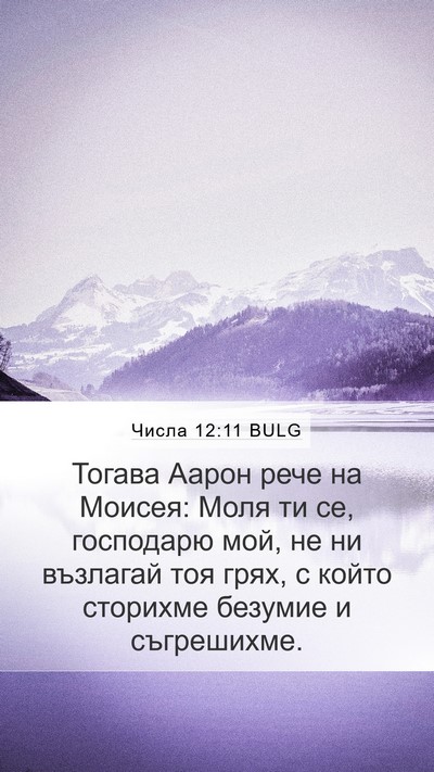 Числа 12:11 BULG Mobile Phone Wallpaper - Тогава Аарон рече на - Mobile Bible Verse Wallpaper
