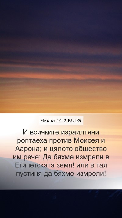 Числа 14:2 BULG Bible Verse Image