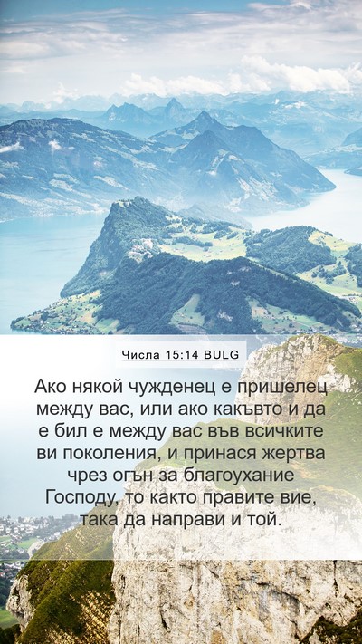 Числа 15:14 BULG Mobile Phone Wallpaper - Ако някой чужденец е - Mobile Bible Verse Wallpaper