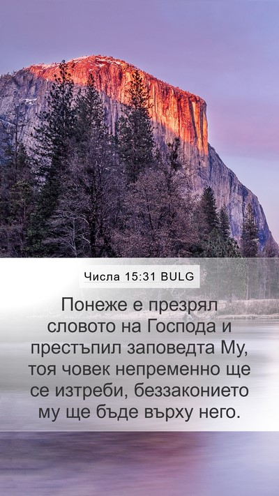 Числа 15:31 BULG Mobile Phone Wallpaper - Понеже е презрял словото - Mobile Bible Verse Wallpaper