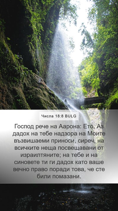 Числа 18:8 BULG Mobile Phone Wallpaper - Господ рече на Аарона: Ето, - Mobile Bible Verse Wallpaper