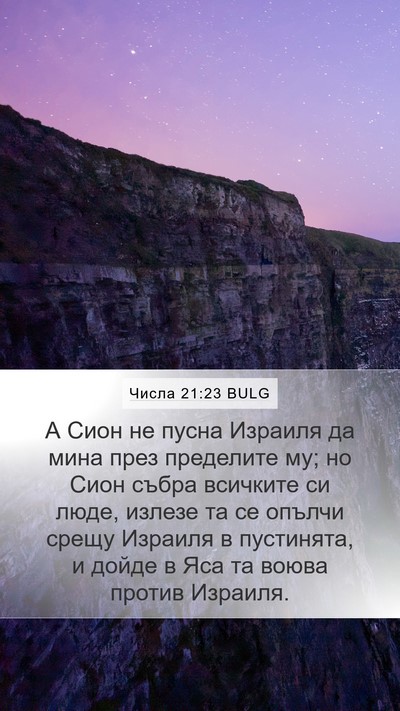 Числа 21:23 BULG Bible Verse Image
