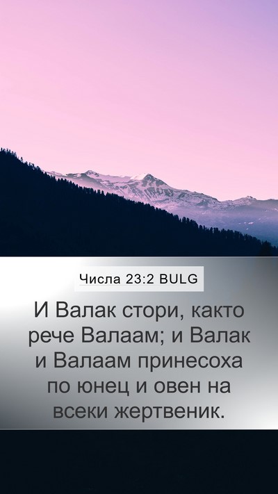 Числа 23:2 BULG Mobile Phone Wallpaper - И Валак стори, както рече - Mobile Bible Verse Wallpaper