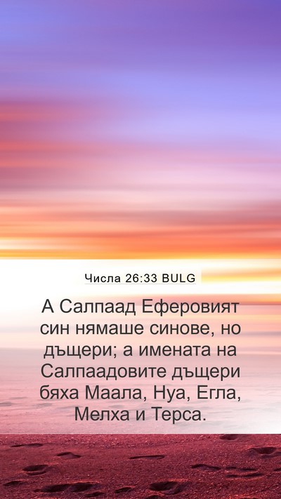 Числа 26:33 BULG Bible Verse Image