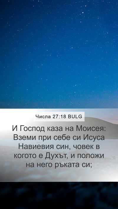 Числа 27:18 BULG Bible Verse Image