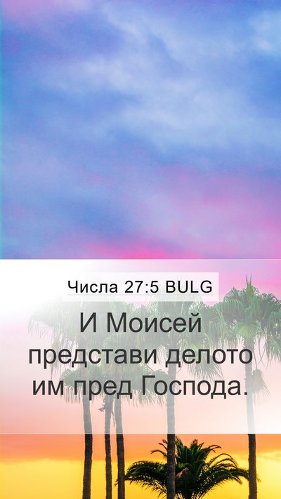 Числа 27:5 BULG Bible Verse Image