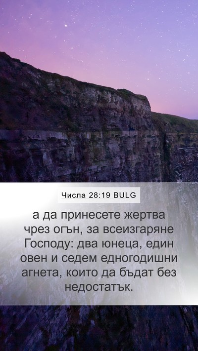 Числа 28:19 BULG Mobile Phone Wallpaper - а да принесете жертва чрез - Mobile Bible Verse Wallpaper