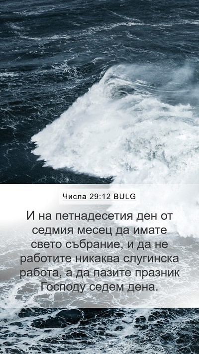Числа 29:12 BULG Bible Verse Image