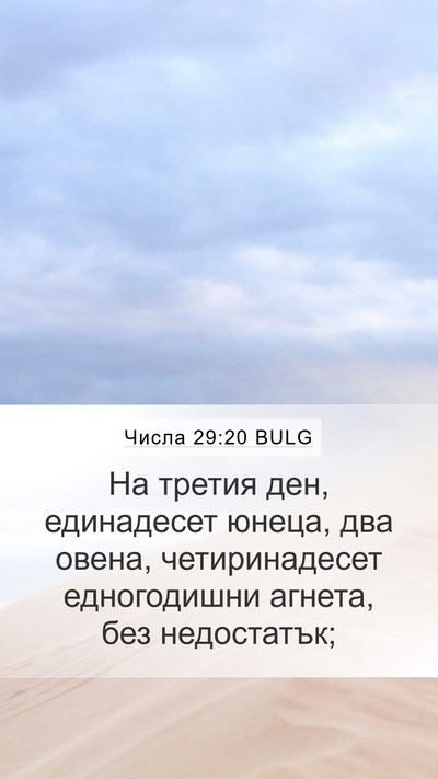 Числа 29:20 BULG Mobile Phone Wallpaper - На третия ден, единадесет - Mobile Bible Verse Wallpaper