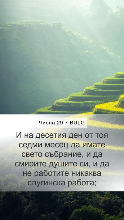 Числа 29:7 BULG Mobile Phone Wallpaper - И на десетия ден от тоя - Mobile Bible Verse Wallpaper