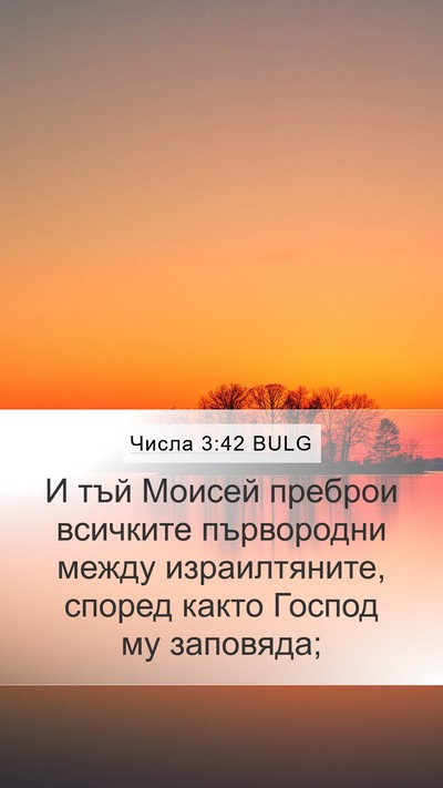 Числа 3:42 BULG Mobile Phone Wallpaper - И тъй Моисей преброи - Mobile Bible Verse Wallpaper