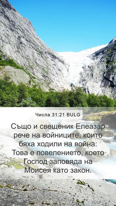 Числа 31:21 BULG Mobile Phone Wallpaper - Също и свещеник Елеазар - Mobile Bible Verse Wallpaper