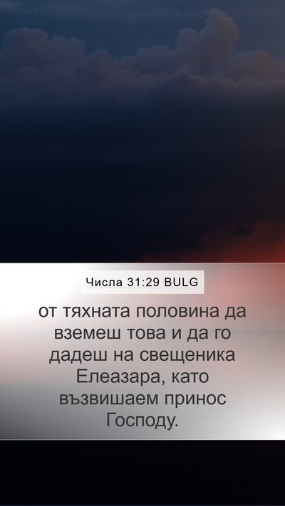 Числа 31:29 BULG Bible Verse Image