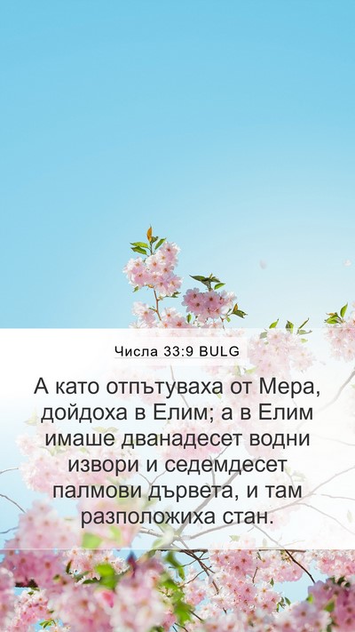 Числа 33:9 BULG Mobile Phone Wallpaper - А като отпътуваха от Мера, - Mobile Bible Verse Wallpaper
