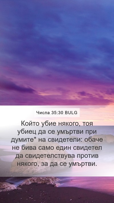 Числа 35:30 BULG Bible Verse Image