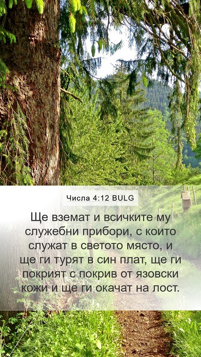 Числа 4:12 BULG Mobile Phone Wallpaper - Ще вземат и всичките му - Mobile Bible Verse Wallpaper