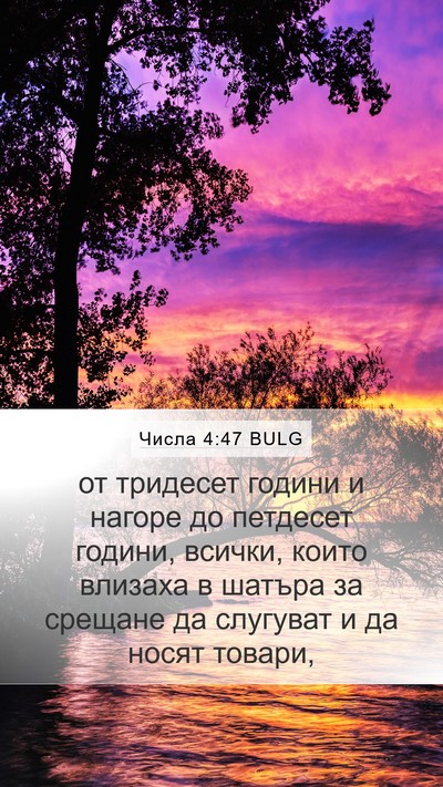 Числа 4:47 BULG Bible Verse Image