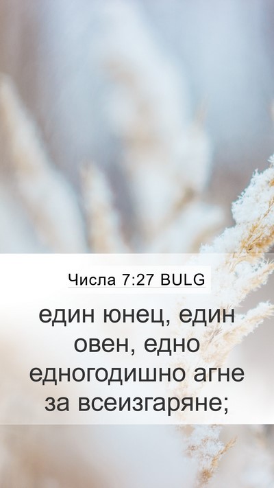 Числа 7:27 BULG Mobile Phone Wallpaper - един юнец, един овен, едно - Mobile Bible Verse Wallpaper