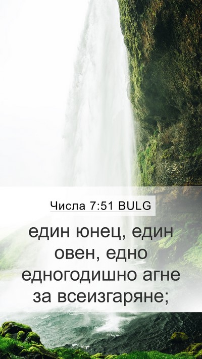 Числа 7:51 BULG Mobile Phone Wallpaper - един юнец, един овен, едно - Mobile Bible Verse Wallpaper